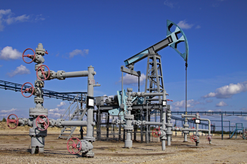 Oil pumps of Gazprom Oil in the Yaroslavl region.