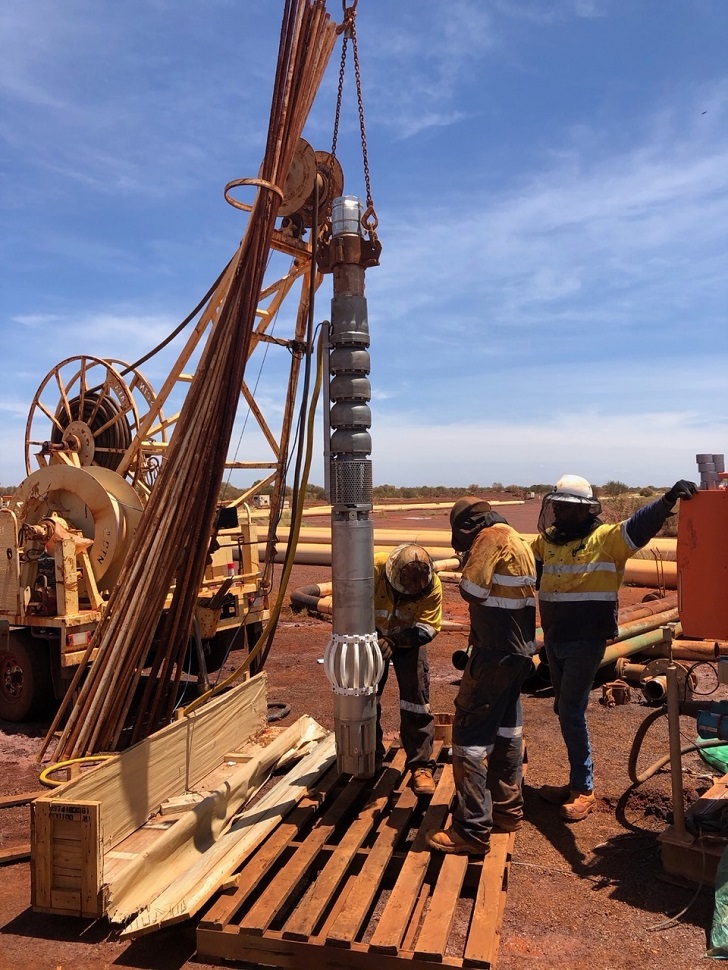 Figure 2. At its Hope Valley facility in Western Australia, KSB provides mine operators with its UPA multistage borehole pump.