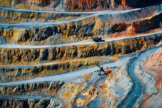 An open pit gold and copper mine