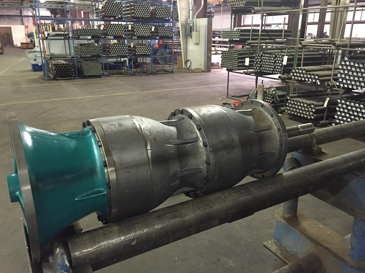 A Simflo municipal pump going for final inspection before being assembled.