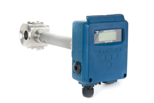 Trolex's in-line version of its vortex gas flow sensor/transmitter.