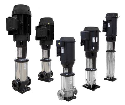 Franklin Electric VR Series vertical, stainless steel multi-stage pumps.