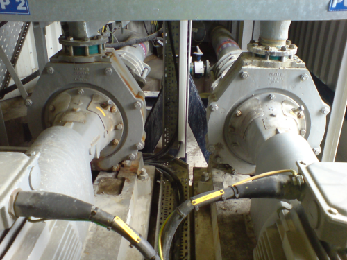 Wernert pumps for gypsum suspension duties.