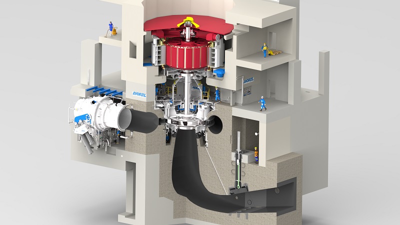 A 3D model of an Andritz pump-turbine.