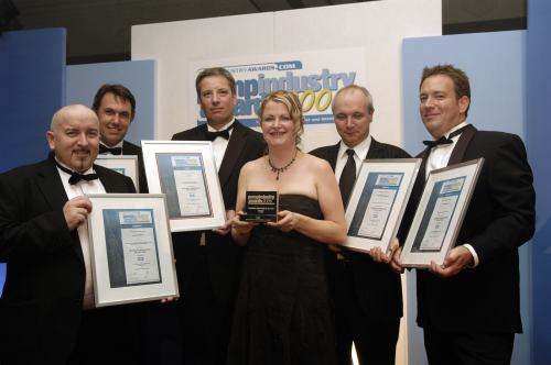 Heidi proudly receives an award on behalf of Alldos at the Pumps Industry Awards. Alldos won the Technical Innovation of the Year 2006 for its digital dosing pump with integrated flow monitor.