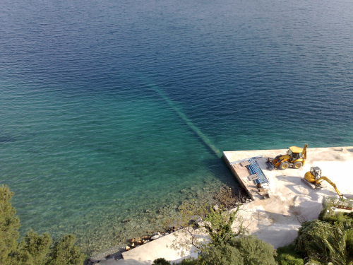 The old  wastewater  pipe let effluent into the adriatic sea.