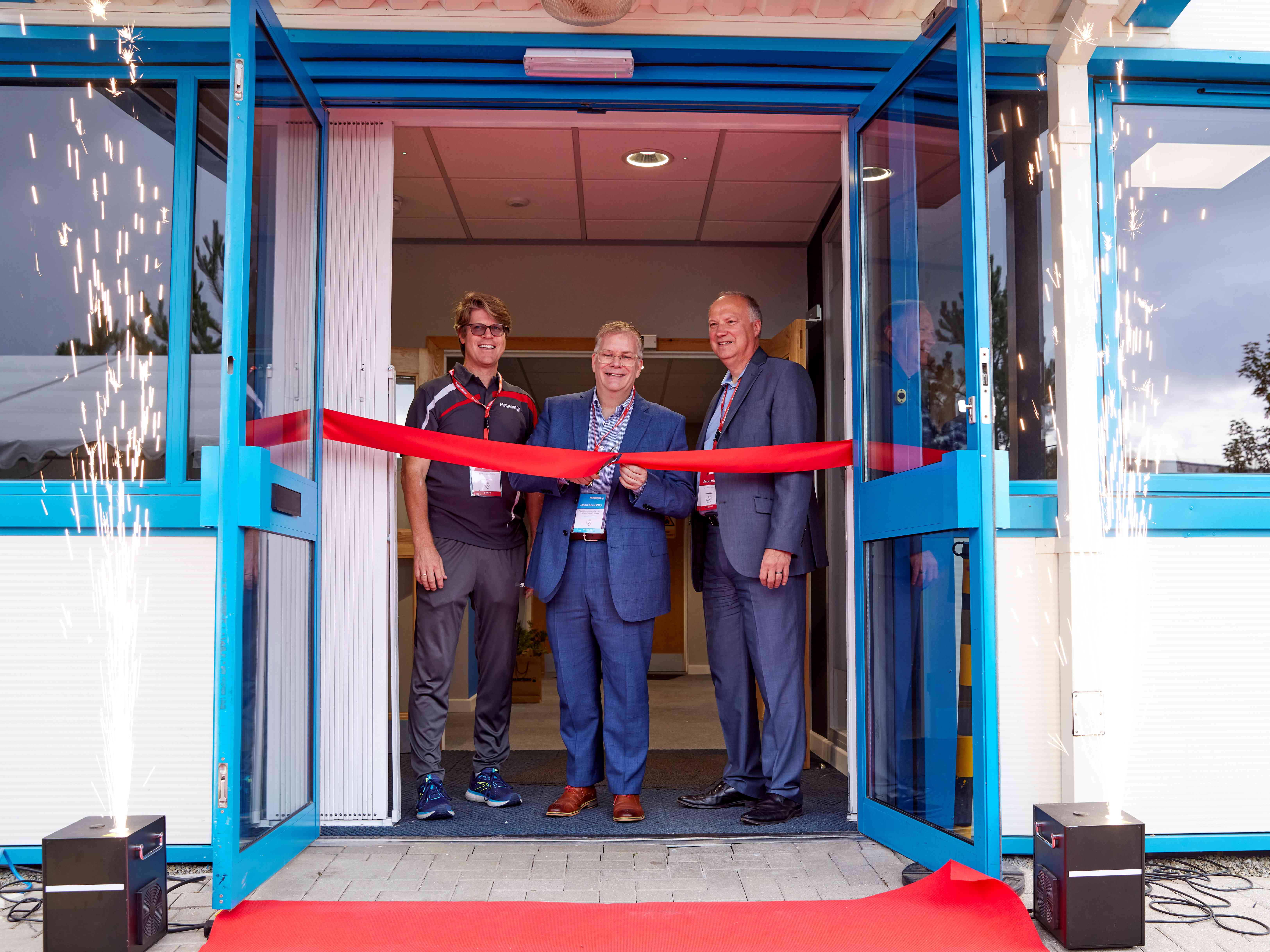 Left to right: Todd Rief, CEO of Armstrong Fluid Technology; Jason Kee – Trade Commissioner of the High Commission of Canada; and Simon Parker, UK country lead for Armstrong Fluid Technology, at the opening.