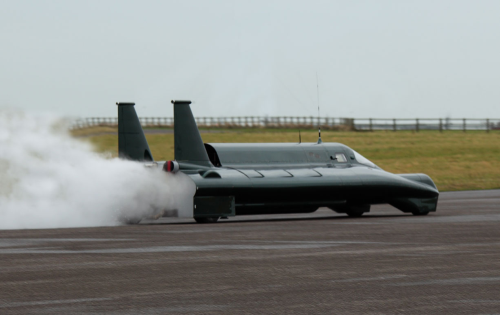 The three-ton steam-powered car 'Inspiration' has enough fuel, compressed air and water to run for three minutes.