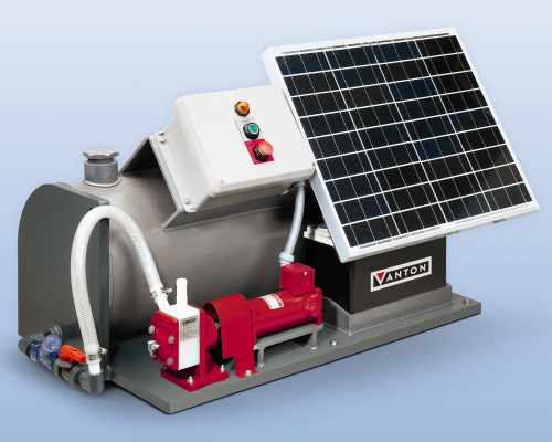 Vanton's solar powered chemical dosing system.