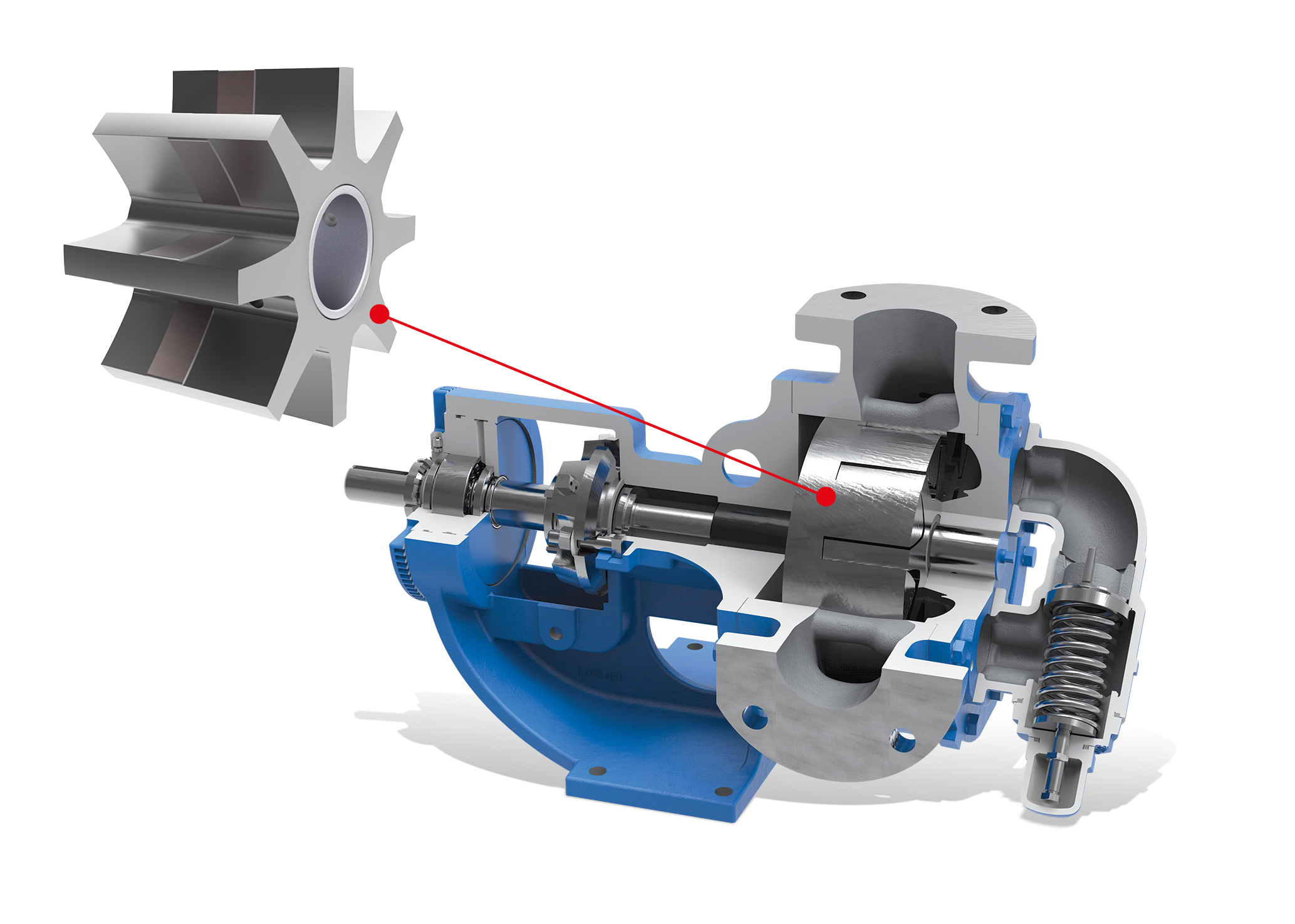 The Universal Seal internal gear pump with a ribbed, stepped idler gear design.