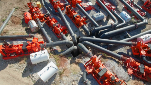 An aerial shot of the suction pit.