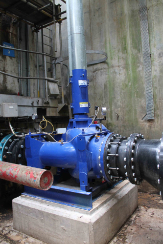 KSB Omega V350-430A vertical pump unit.