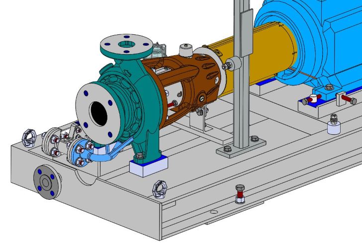 3D CAD model of an Amarinth titanium pump being designed for VWS Westgarth to be installed aboard an FPSO vessel.