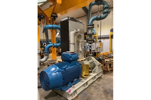 A refurbished and upgraded pump for ADNOC undergoing testing.