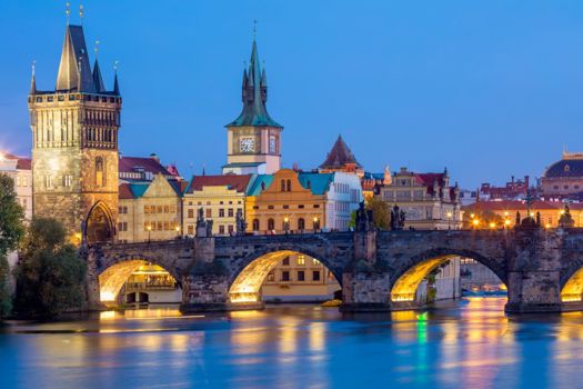 Prague at night