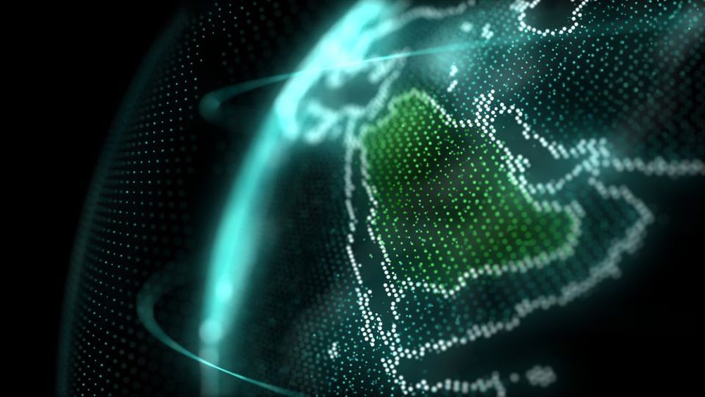 Saudi Arabia map with hologram effect. 