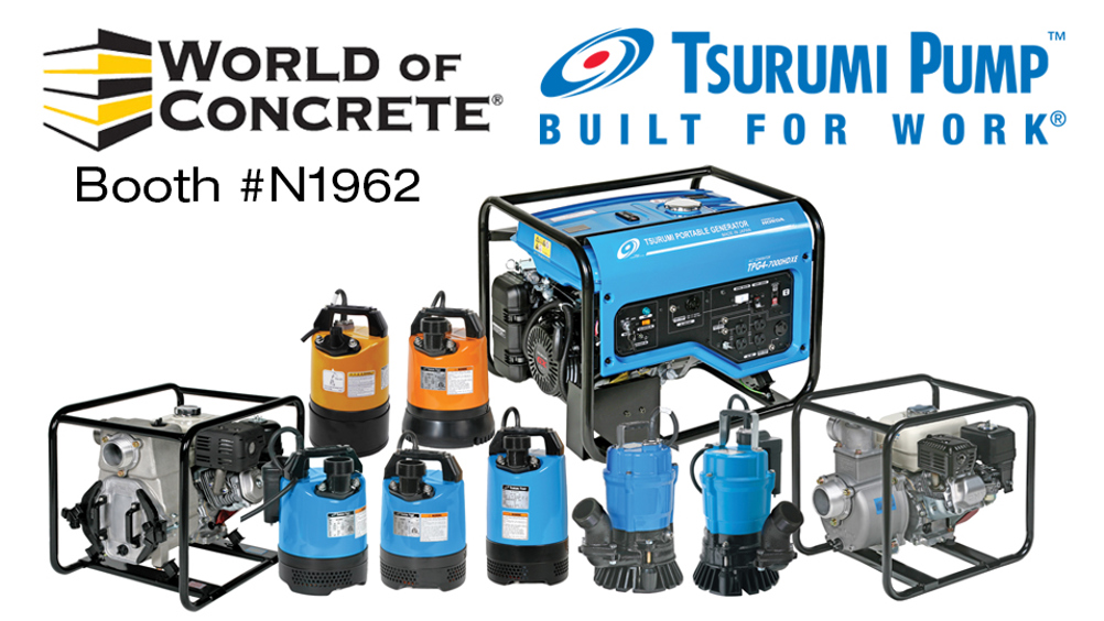 Tsurumi Pump is at the World of Concrete tradeshow in Las Vegas this week.
