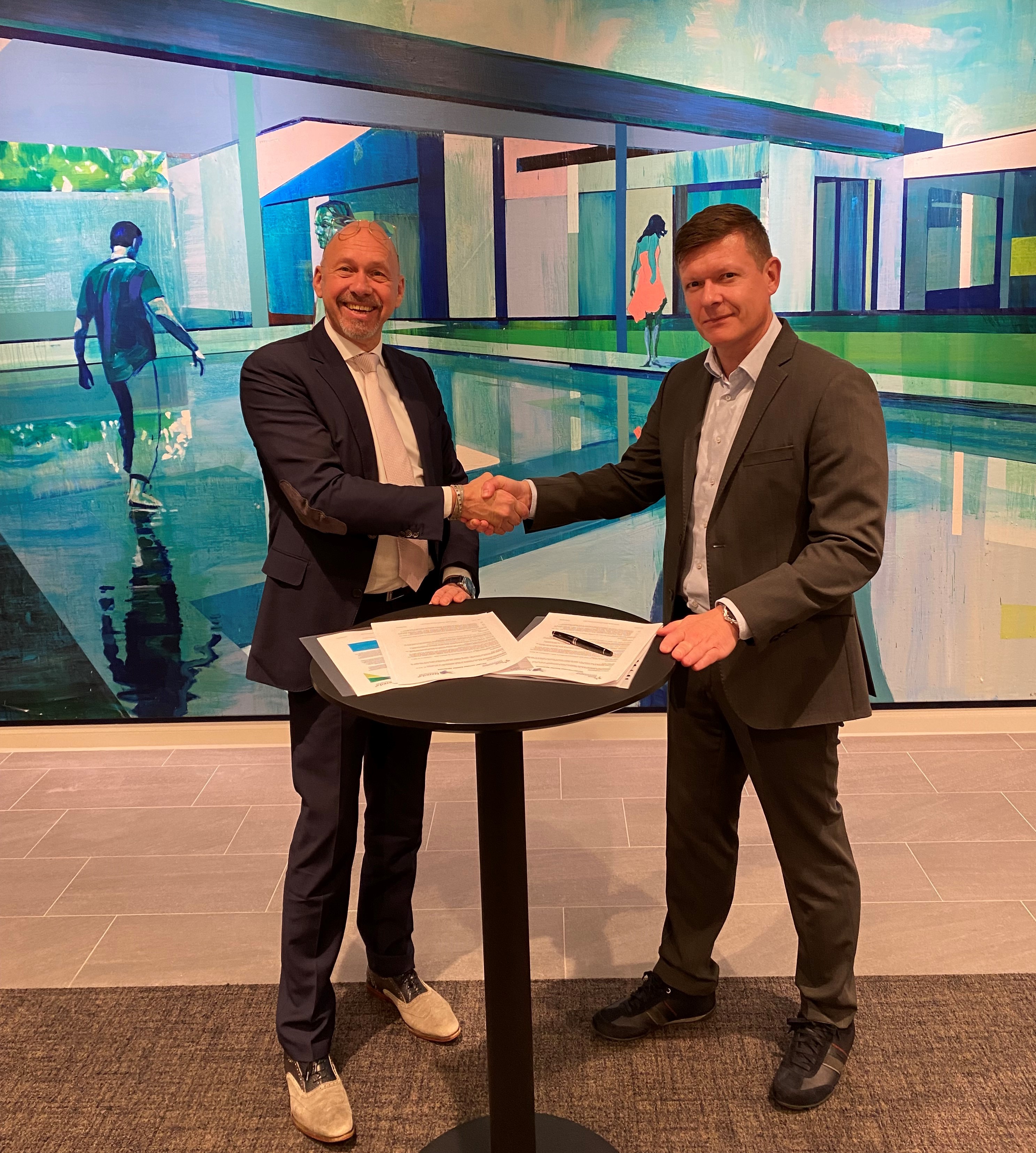 René Noppeney, Global Director of Water Technology Products, Royal HaskoningDHV and Thomas Morrison, Senior Regional Sales Director, Water utility - Western Europe, Grundfos.