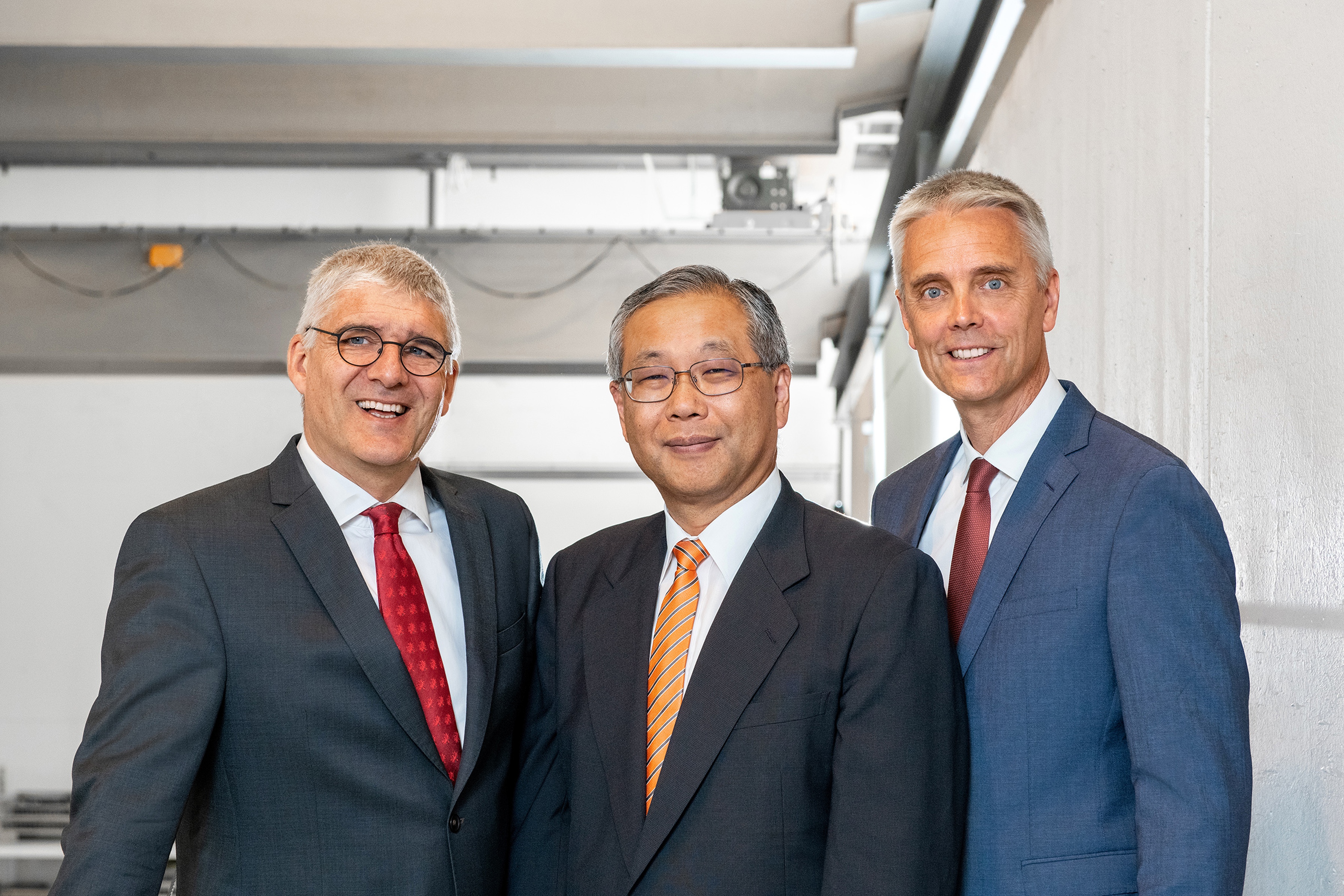 The Lewa management team: Dr Martin Fiedler (left), Tsunehisa Suita (centre) and Stefan Glasmeyer (right).