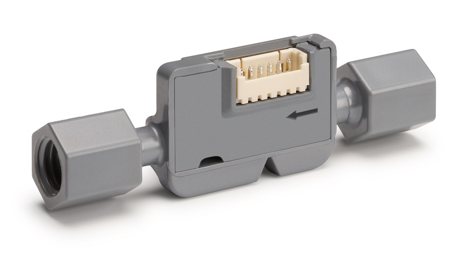 Sensirion’s SLF3x series liquid flow sensor used in the microfluidics driver.