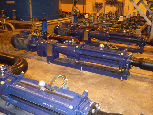 SCT pumps on centrifuge feed.