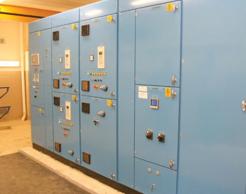 Figure 1. The pump control room at a Northumbrian Water Sewage Pumping Station. Retroflo technology was fitted as part of a major refurbishment project at the pumping station.