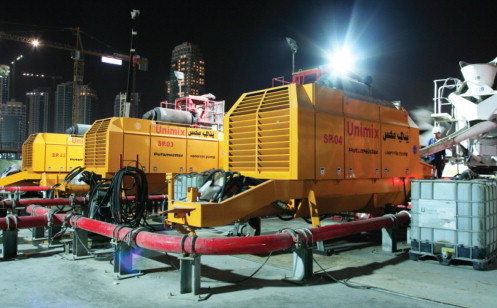 Figure 3. Putzmeister pumps on site at the Burj Dubai Tower.