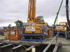 The pumps begin flooding the dry dock. The pump's advanced sound attenuation was also important to ensure a minimum of noise pollution during the operation.