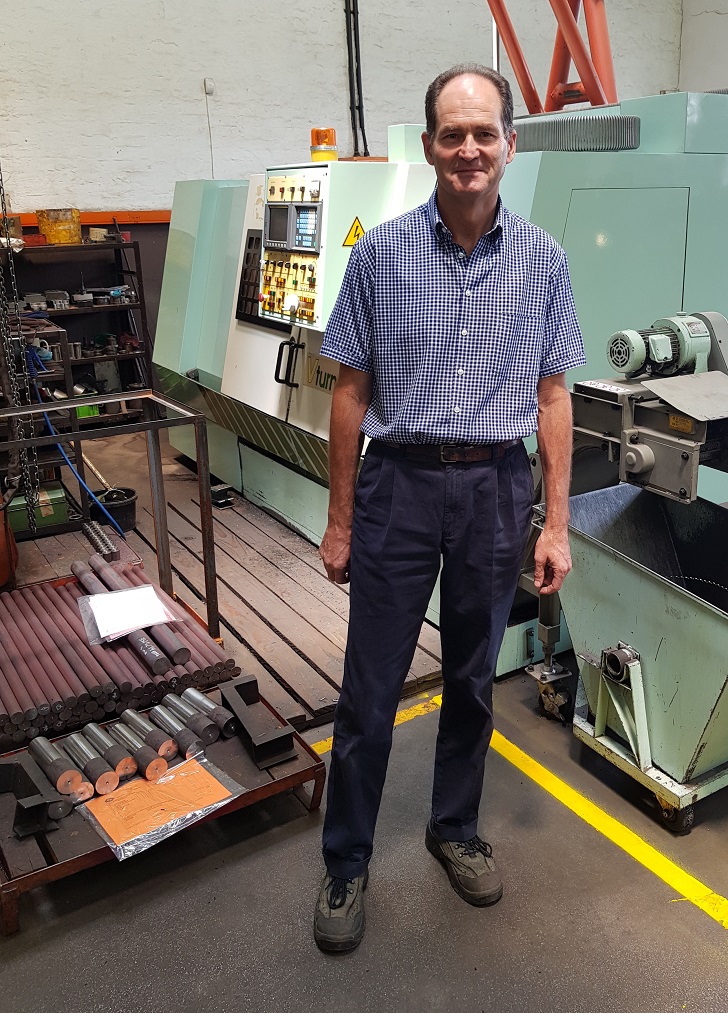 Roland Gaberthuel, at the factory in which he manufactured the spiders.