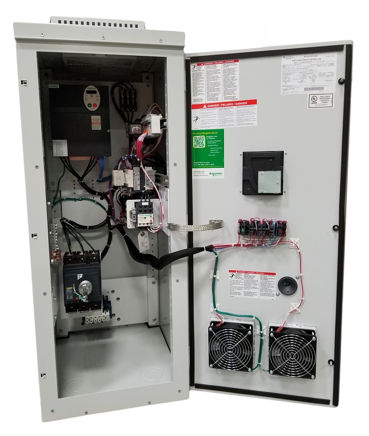 The S-Flex enclosed AC drive line offers a compact design allowing for installation in smaller spaces.