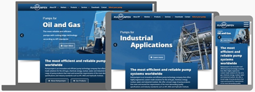 Ruhrpumpen’s new website has been developed to be compatible with today’s browsers and mobile devices.