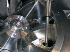 Figure 3. When milling closed impellers, the milling machine works along the channel from it intake/outlet opening inwards.