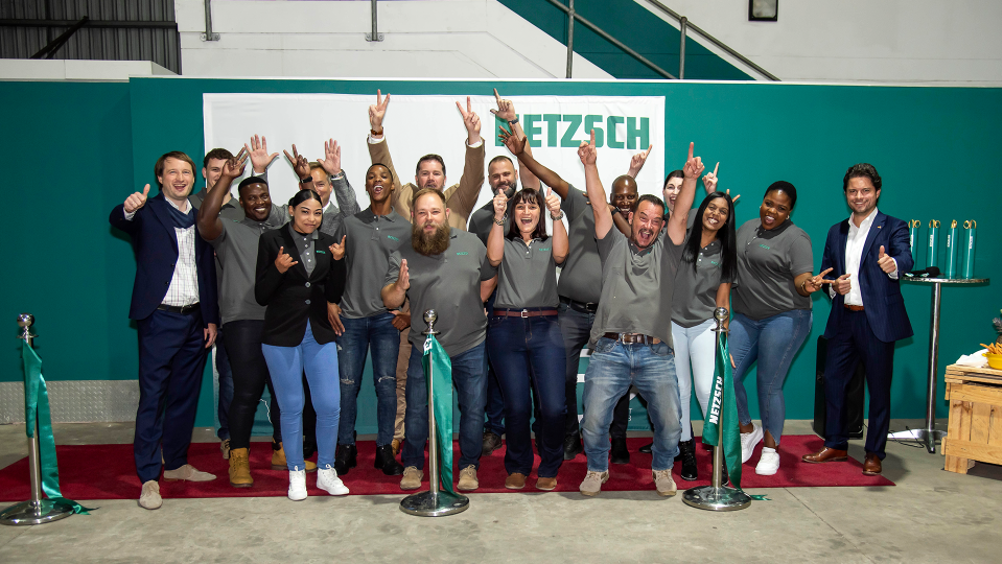 Employees of Netzsch Southern Africa (Pty) Ltd and Netzsch’s Global Pump Management Team at the opening ceremony 