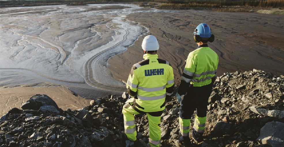 Weir Minerals team members overlook thickened tailings in Finland.