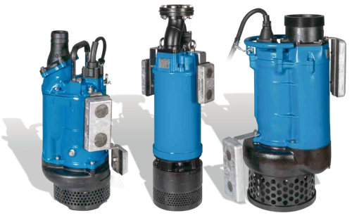 Submersible pumps for grey water: Retrofitted anode blocks prevent the pump body from corroding quickly.