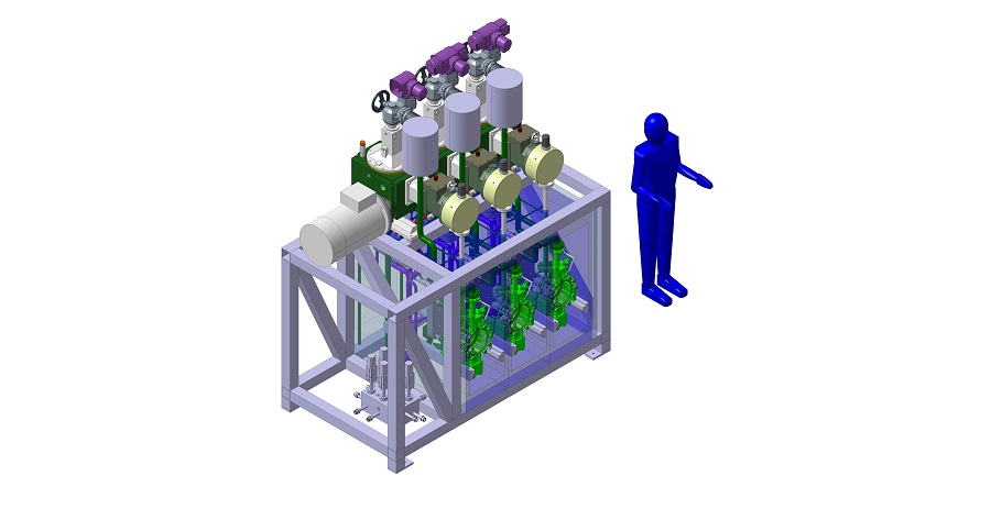 The Lewa remote head pumps are intended to cool a variety of detectors using liquid CO2 as part of the ATLAS and CMS experiments. Source: CERN.