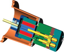 Figure 5. Magnetically coupled external gear pump cut away.