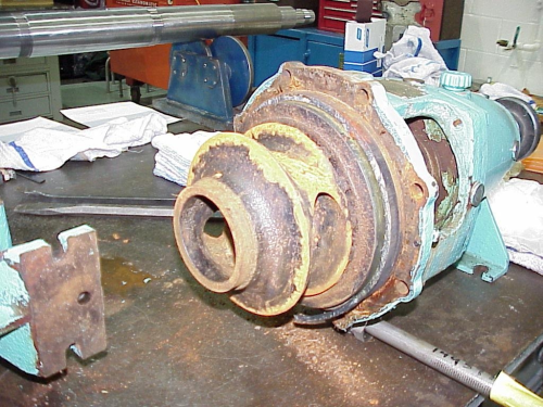 Figure 1: The as found condition of a pump impeller at the Oconee Niclear Station.