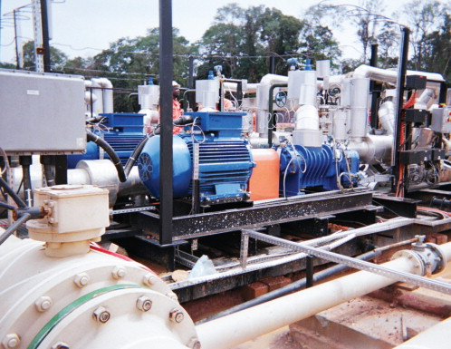 The Warren two-screw pumps for transporting viscous crude oil from the production field.