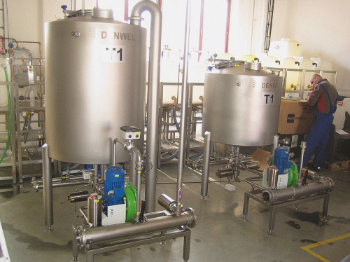At a Bavarian brewery, several Dura 25 pumps dose and transfer 1200 hl of beer for filtering every 8-10 hours.