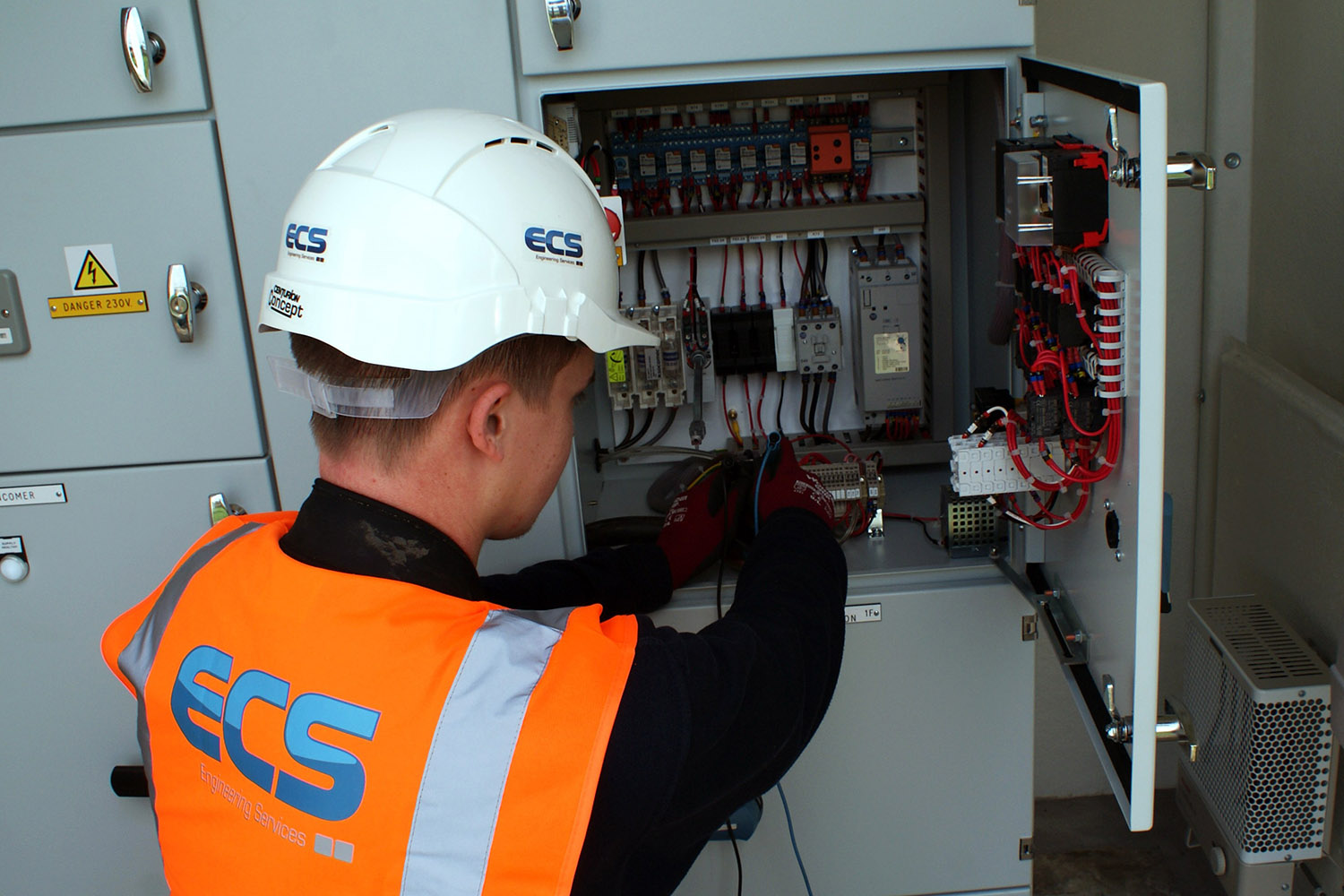 An ECS engineer. Image copyright ECS Engineering Services.