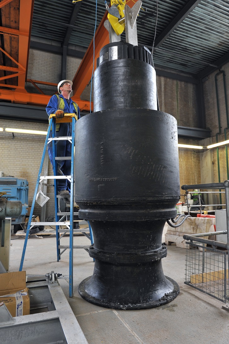 A Bedford Pumps submersible bowl pump similar to the pumps heading to Casablanca.