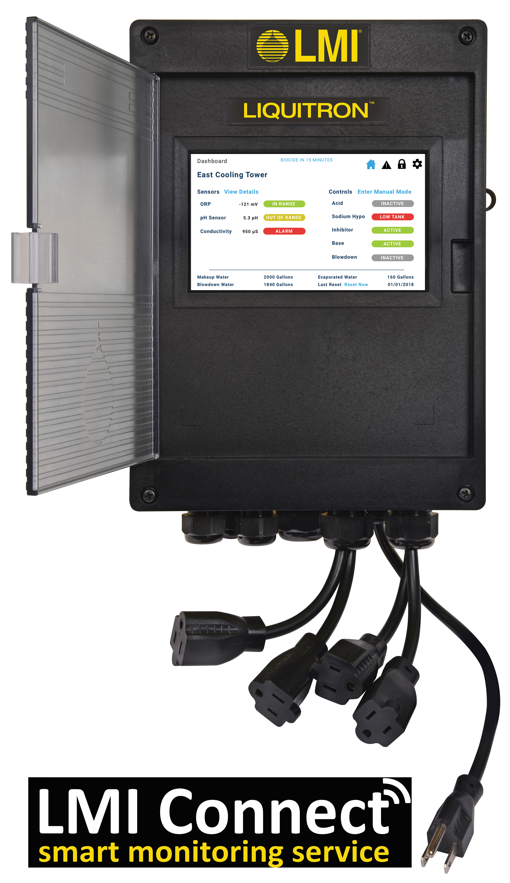 The cloud-based LMI Connect smart monitoring service for water treatment applications.