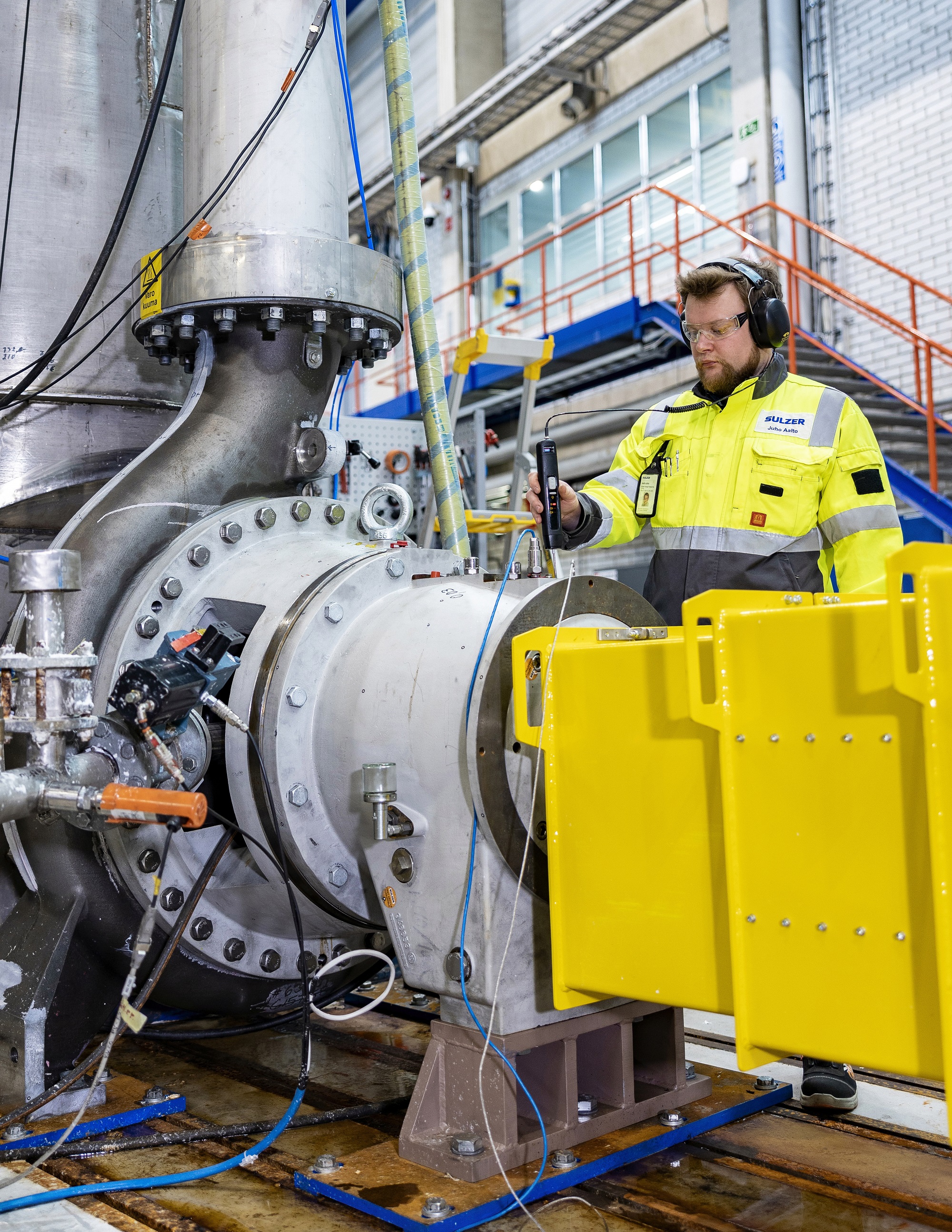 The MCE pump being tested at Sulzer’s full-scale R&D centre in Kotka, Finland.