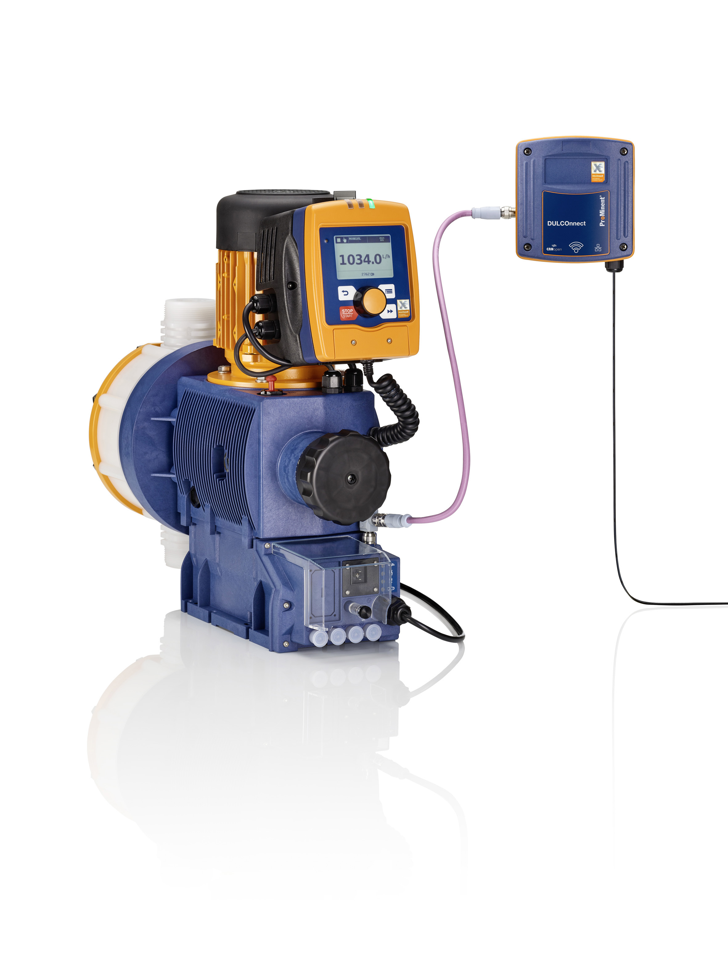 The motor-driven metering pump Sigma X Control type with a new operating unit and DULCOnnex offer an intelligent solution for digitally linking system components.