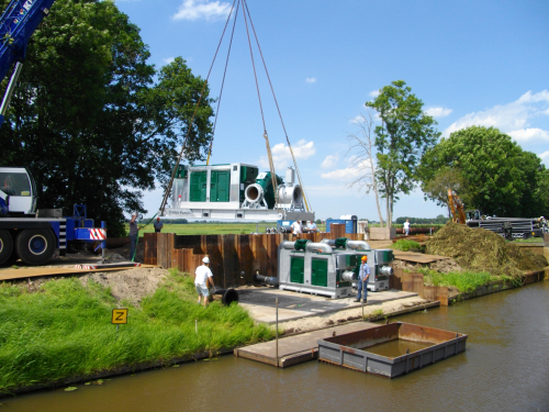 Installation of the temporary BBA pumping equipment.