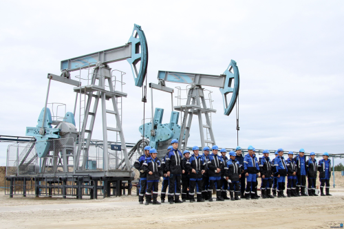 Oil pumps at the opening of the new oil production unit in Niznivartovsk city at the Far East part of the country.