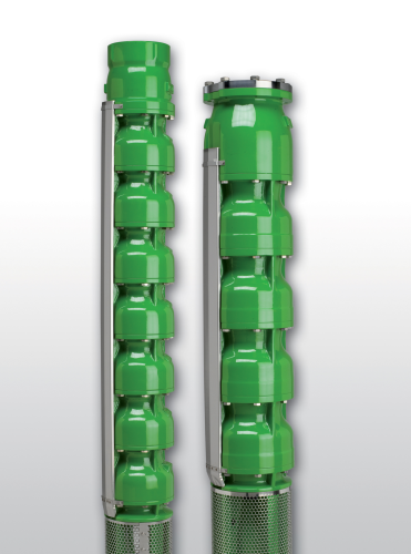 Rovatti's new 16EX series of 16 in AISI 316 casted stainless steel electric borehole pumps.