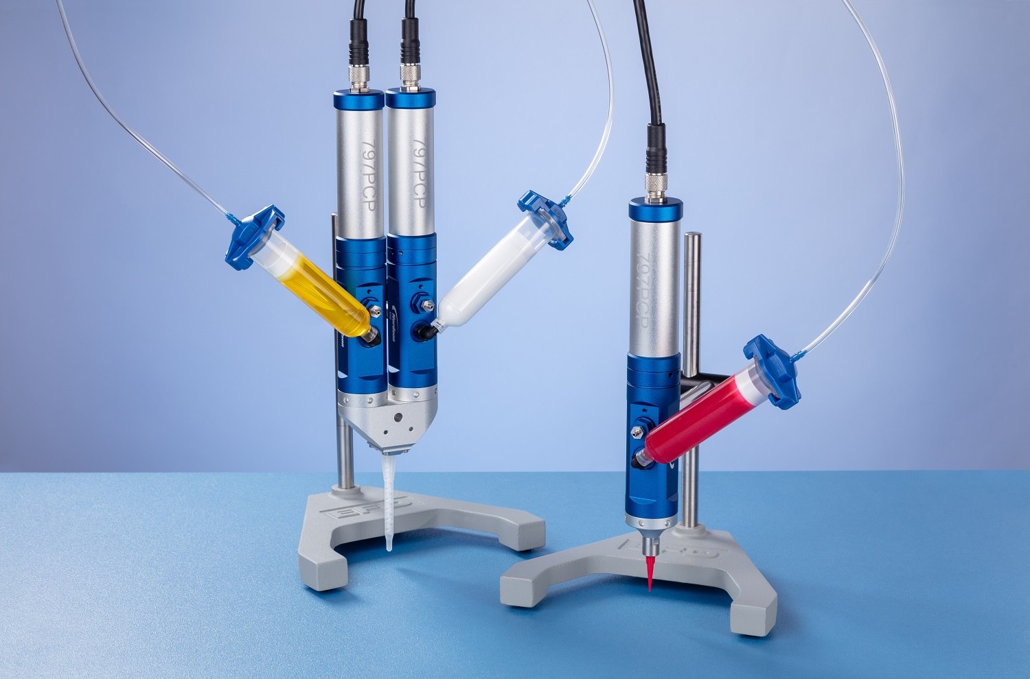 The new 797PCP progressing cavity pump systems are for highly controlled volumetric dispensing of one-part and two-part fluids.