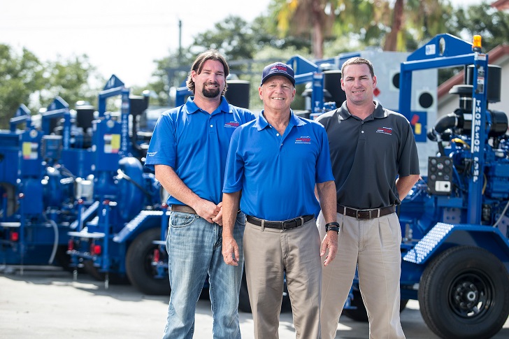 The Thompson Pump family: (l-r) Bobby Thompson, regional manager; Bill Thompson, chairman; and Chris Thompson, president.